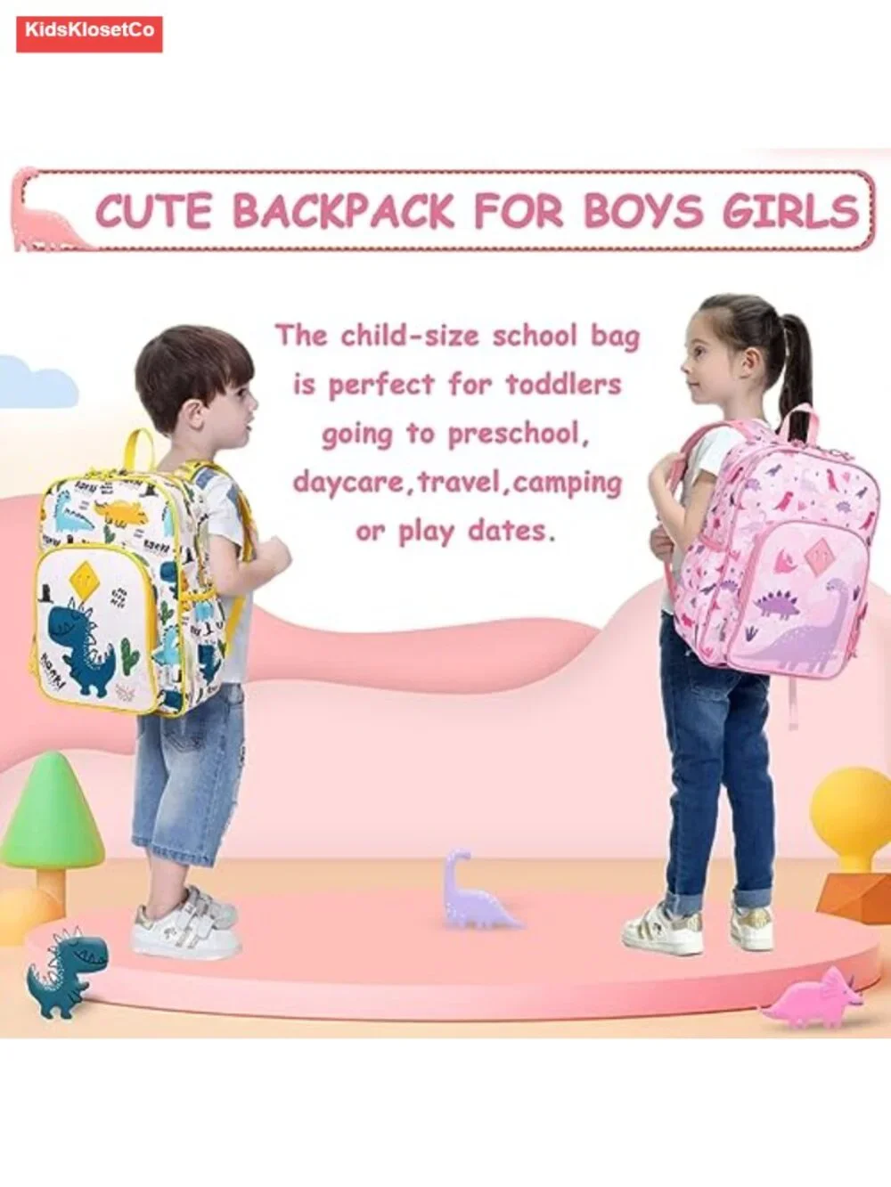 Kids Backpack - Lightweight Water Resistant with Padded Straps and Chest Buckle